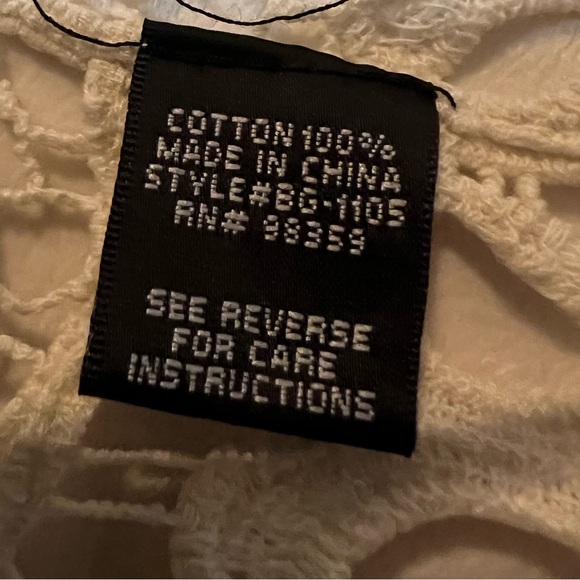 MADDISON Open Stitch Crochet Cardigan Boho hippie vest Women size M Cream color - Picture 10 of 11